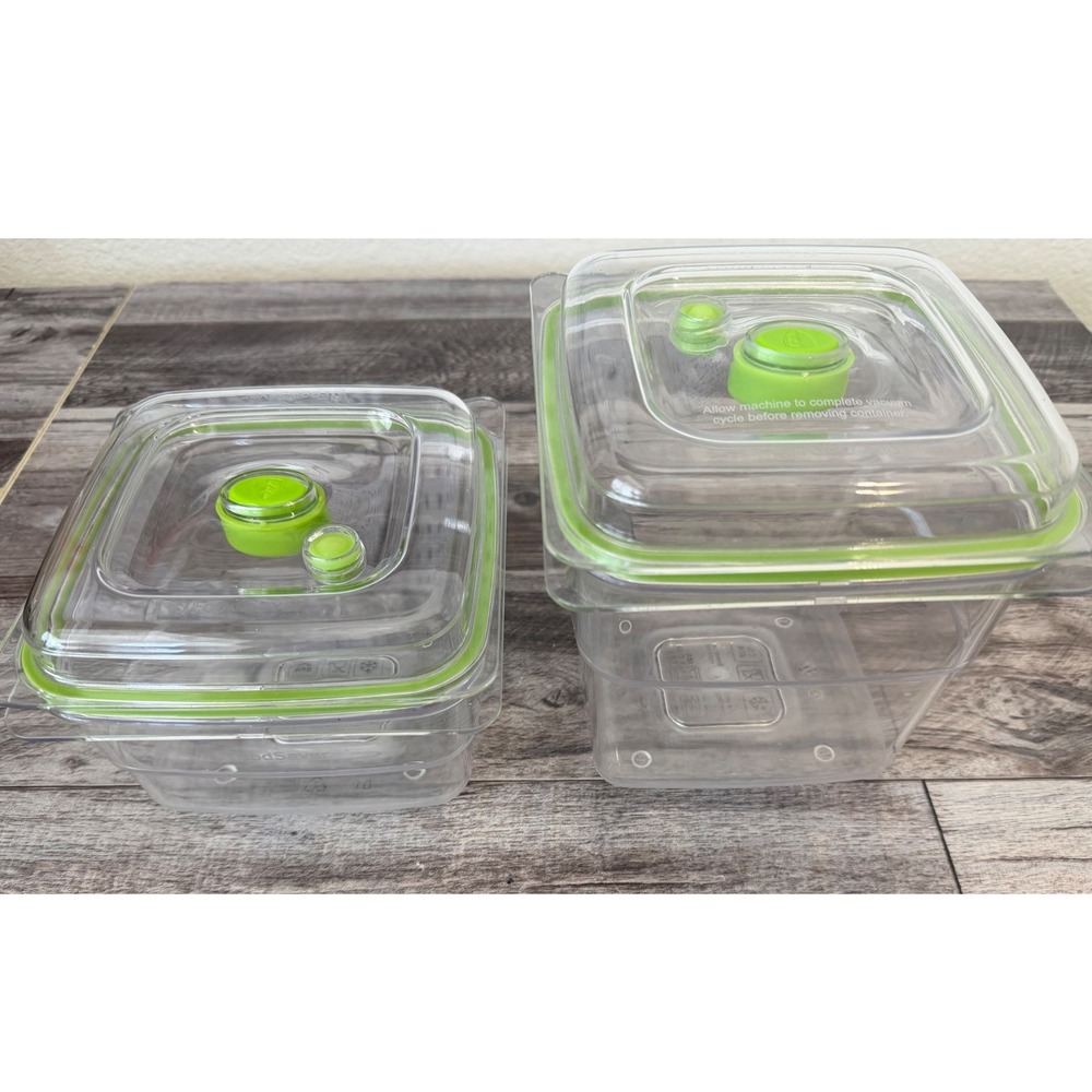 Vacuvin Vacuum Food Storage Containers Set Clear Green Kitchen Organization